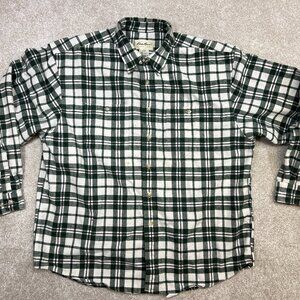 Vtg Eddie Bauer Men's Heavy Duty XL Flannel Long Sleeve Button Up Thick Warm